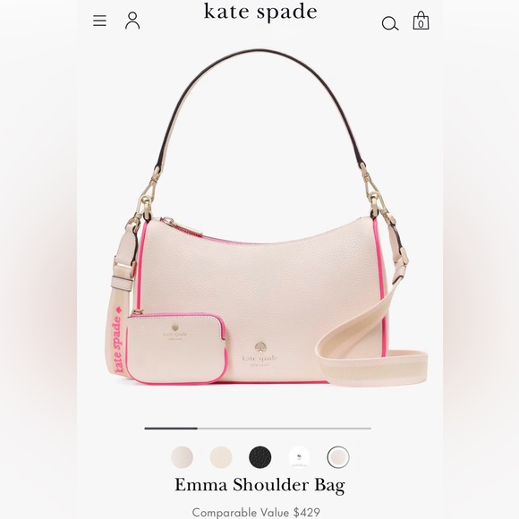 Kate Spade Emma Shoulder Bag, 2 crossbody straps, & coin-purse NWT MSRP $429 - Picture 6 of 6